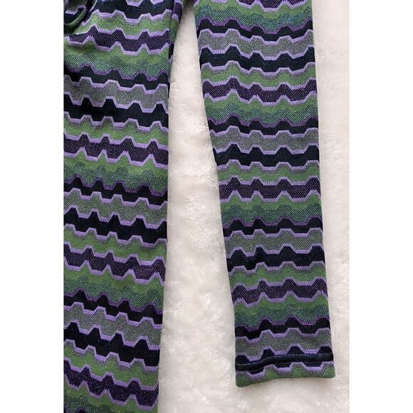 NWT Zara Retro Purple & Green Metallic Cutout Long Sleeve Mini Dress - Picture 11 of 15